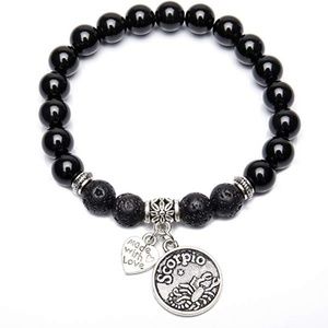 🌟Zodiac sign "Scorpion" Lava Stone bracelet 🌟*